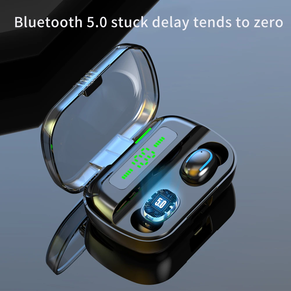 Q82 TWS офисные водонепроницаемые беспроводные наушники с шумоподавлением, Bluetooth наушники, домашний бинауральный светодиодный цифровой дисплей, силиконовая крышка