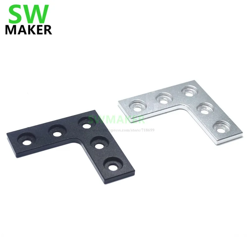 SWMAKER 1 шт. черный/серебристый анодированный 5 отверстий L Соединительная пластина для v-слота алюминиевый профиль