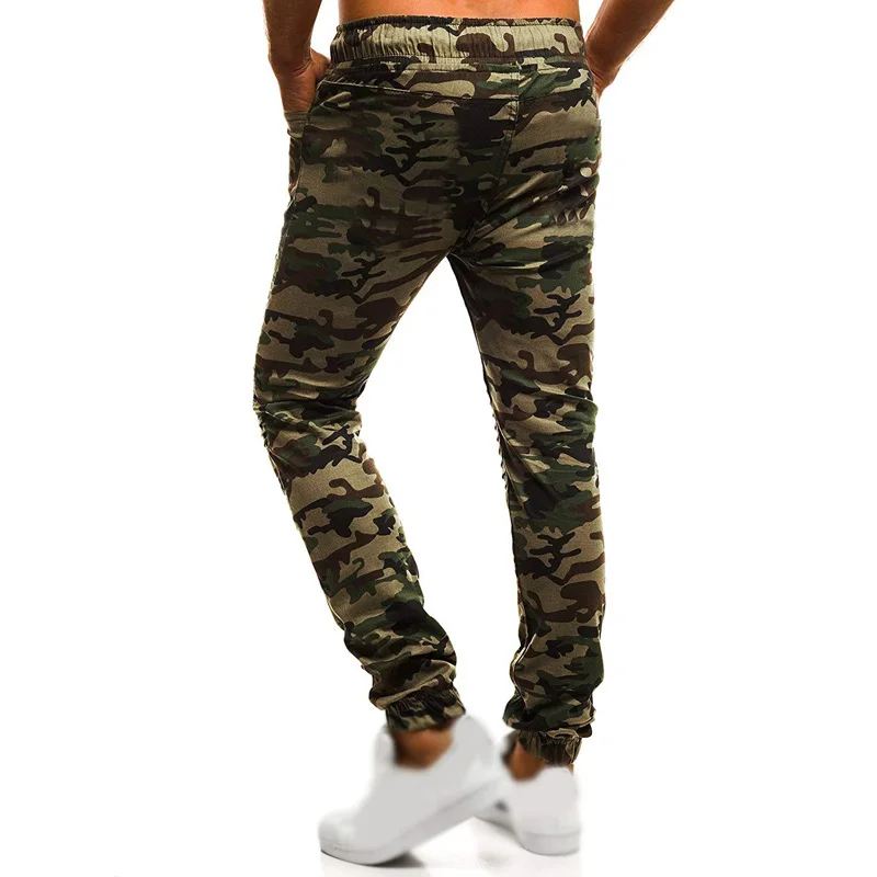 Men's Cotton Blends casual long pants solid drawstring Fashion Fitness Slim Pencil Pants Trousers Casual Sports Plus Size