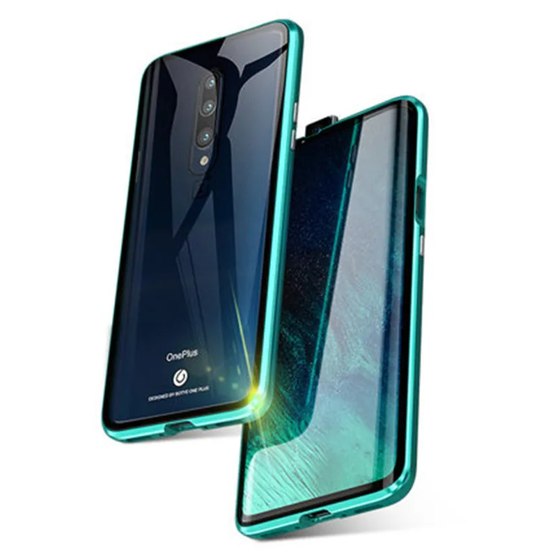 Магнитный чехол для OnePlus 7 Pro магнитный двухсторонний стеклянный Роскошный