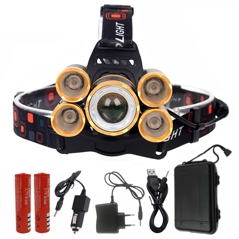 C Litwod Z20 CREE светодиодный XM-L T6 налобный фонарь Головной фонарь фонарик 20000 люмен масштабируемый перезаряжаемый аккумулятор 18650 - Испускаемый цвет: C