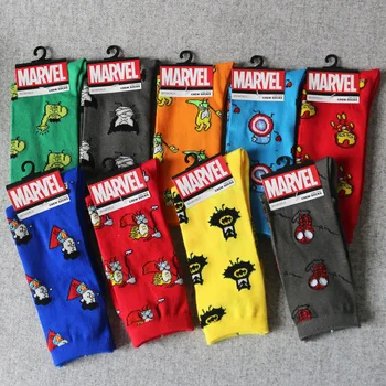 

mens marvel socks Iron Man Spider-Man batman Captain America cotton myored happy novelty calcetines peonfly calcetines funny
