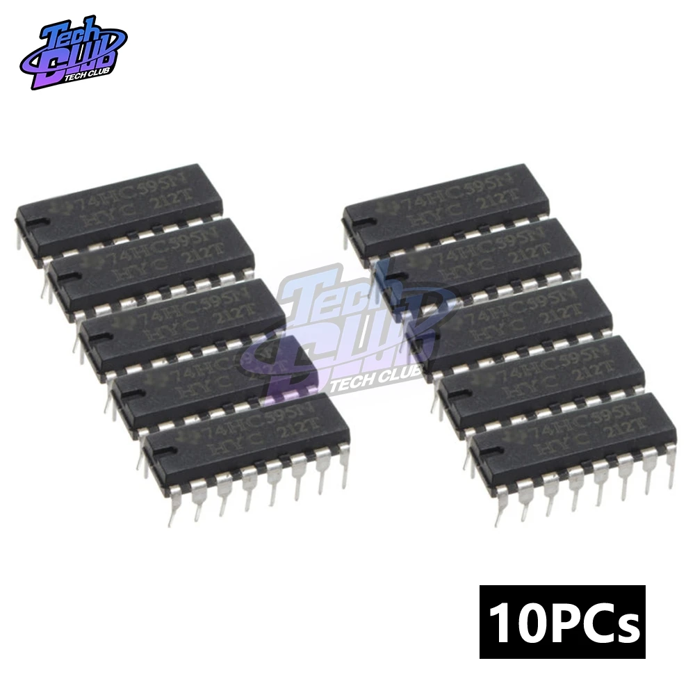 

10PCs/lot SN74HC595N 74HC595 74HC595N DIP-16 8-Bit Shift Registers with 3 State Output Registers IC Tri-State