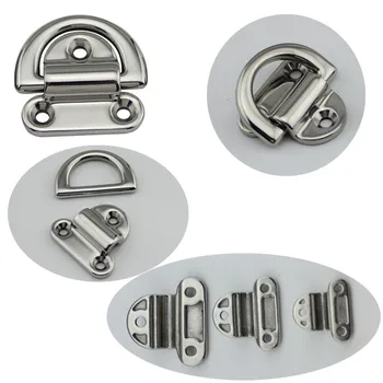

6/8/10mm Folding Deck Pad Eyes/Lashing D Ring Tie Down Point Anchor Fixing Cleat Plate Marine Grade 316 Stainless Steel
