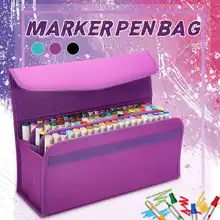 

120 Slots Large Capacity Folding Marker Pen Case Art Markers Pen Storage Carrying Bag Durable Sketch Tools Organizer