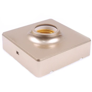 

AC250V Gold Color Surface Mounted Square E27 Light Socket Bulb Adapter Lamp Holder Conversion for LED Wall Ceiling Lighting