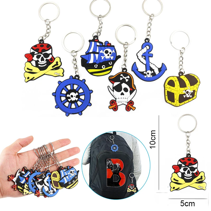 Pirate Party Favors Kids Pinata Filler Pirate Stickers Keychain Rings Halloween Christmas Gifts Toys Birthday Party Decor party toys toy gift filler kids stickers