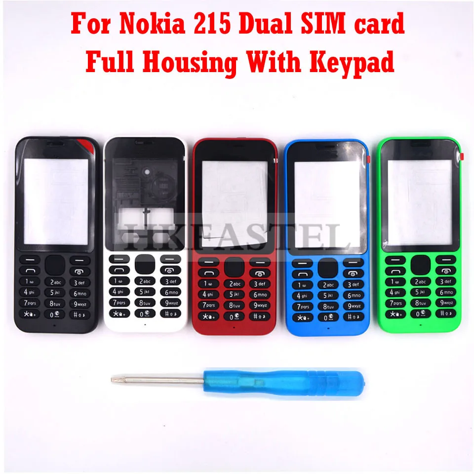 HKFASTEL высококачественный корпус клавиатуры для Nokia 215 Dual SIM Полный Мобильный телефон чехол с клавиатурой