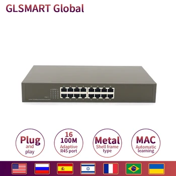 

GLSMART GLTEF1016D Switch 16 Port 10/100M 3.2Gbps, Auto MDI/MDI-X, Half/Full DuplexFast Enternet Network Switch
