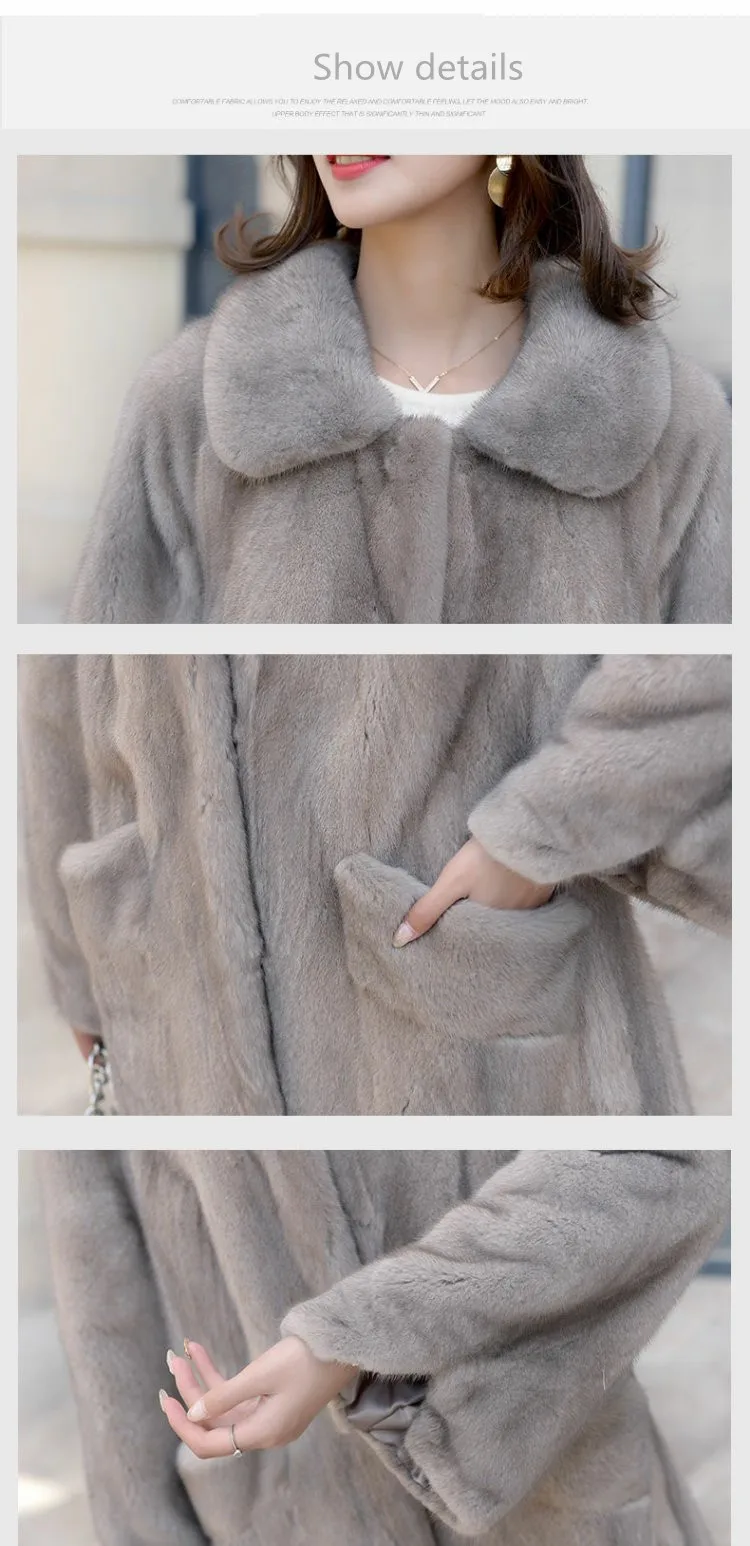 Новая женская куртка из натурального меха норки Зимняя модная длинная Парка женская куртка с натуральным мехом пальто толстая теплая
