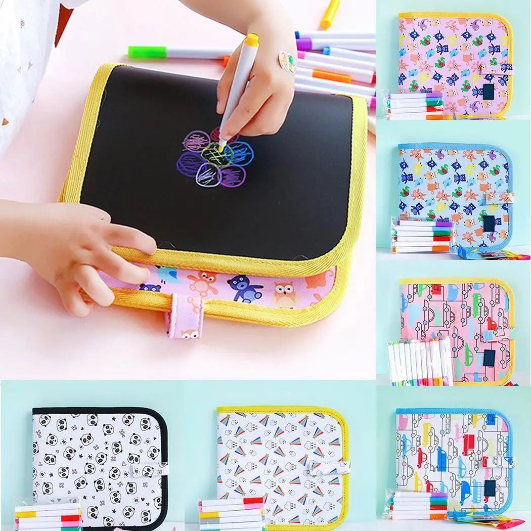 

Children Portable Graffiti Writing Notebook Erasable Chalk Painting Book