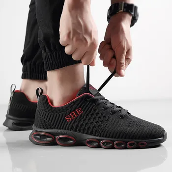 

Fashion Men's Outdoor Air Mesh Breathable Running Shoes Non-Slip Hard-Wearing Sneakers Lace-Up Shoes Zapatillas Hombre Deportiva