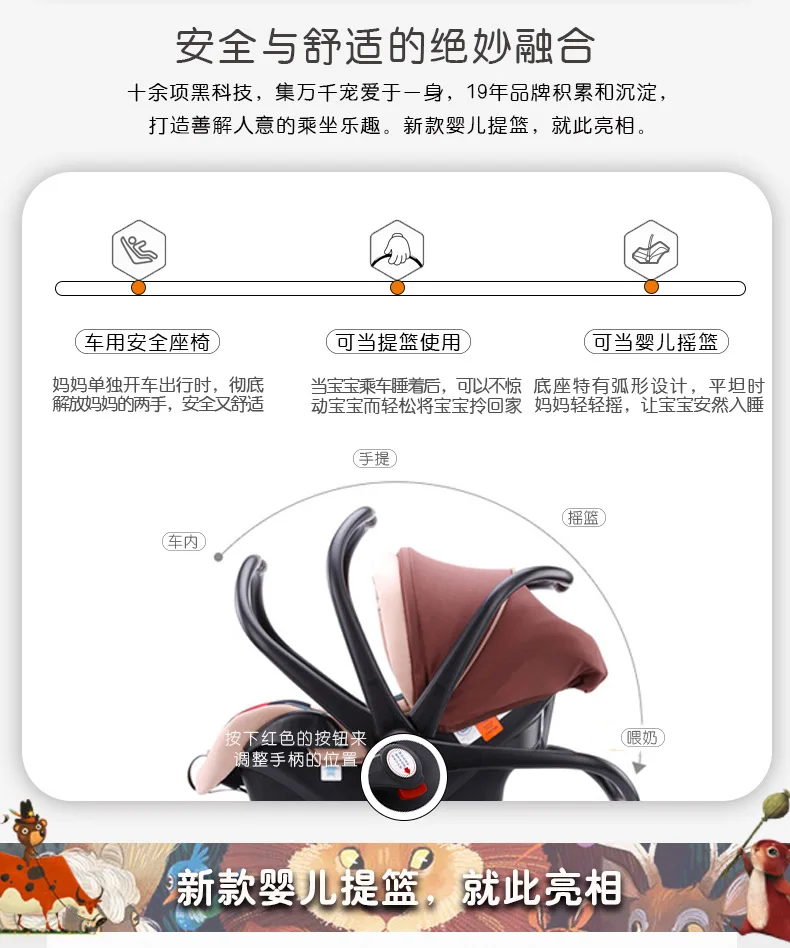 Для младенцев, безопасная корзина, автомобильное безопасное сиденье, переносное детское автокресло 0-13 месяцев, детское защитное кресло