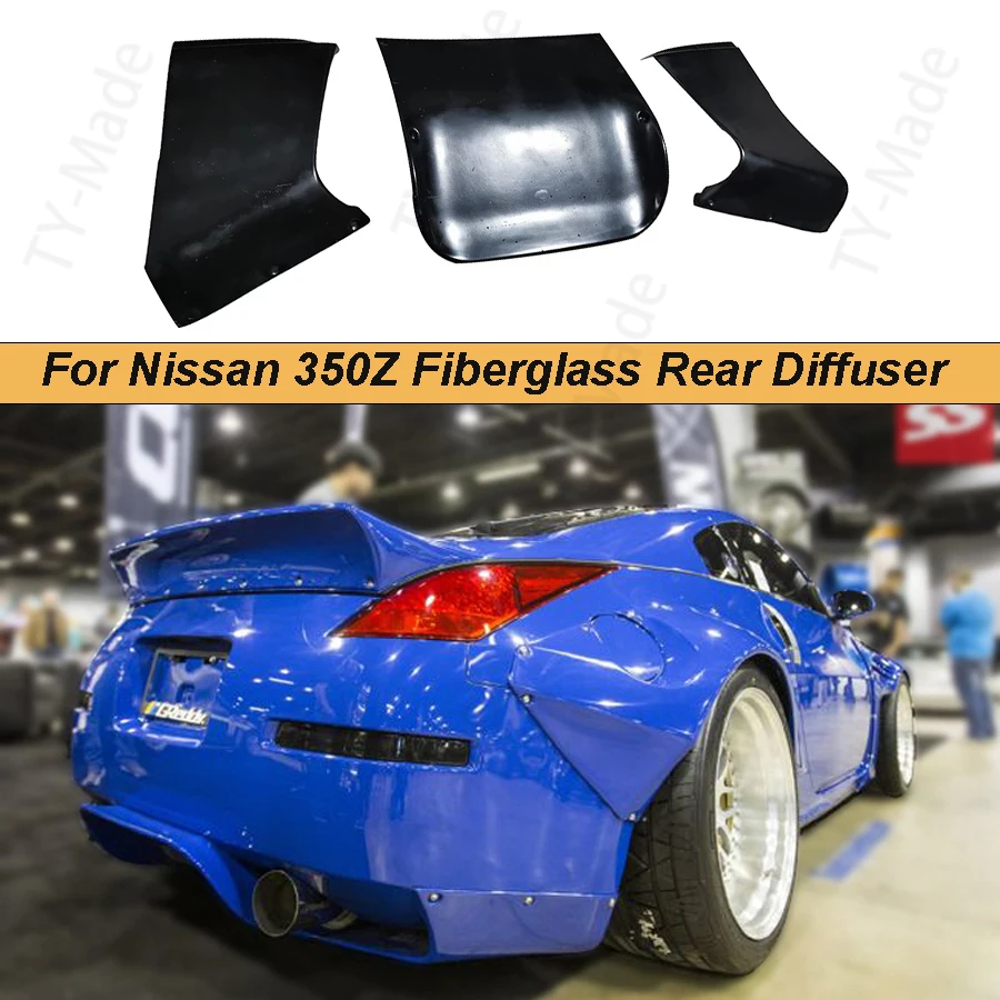 Nissan-350Z-3pcs-Fiberglass-Rear-Diffuser-Bumper-Lip-Car-Accessories ...