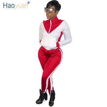 

ZOOEFFBB Plus Size Two Piece Set Tracksuit Women Fall Winter Clothes Tops+zip Slit Pant Sweat Suit 2 Piece Outfits Matching Sets