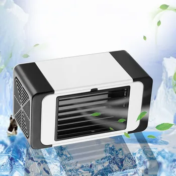 

USB Mini Portable Air Conditioner Cooler Fan Desktop Space Cooler Personal Space Air Cooling Fan For Summer Office Home Grey