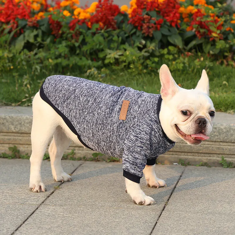 thumbnail image 1 of Ropa para mascotas, gatos, suéter cálido para perros, chaqueta, abrigo para perros, suéter polar de bulldog francés de invierno, suave para perros pequeños, chihuahua, XS-2XL, 1 of 5