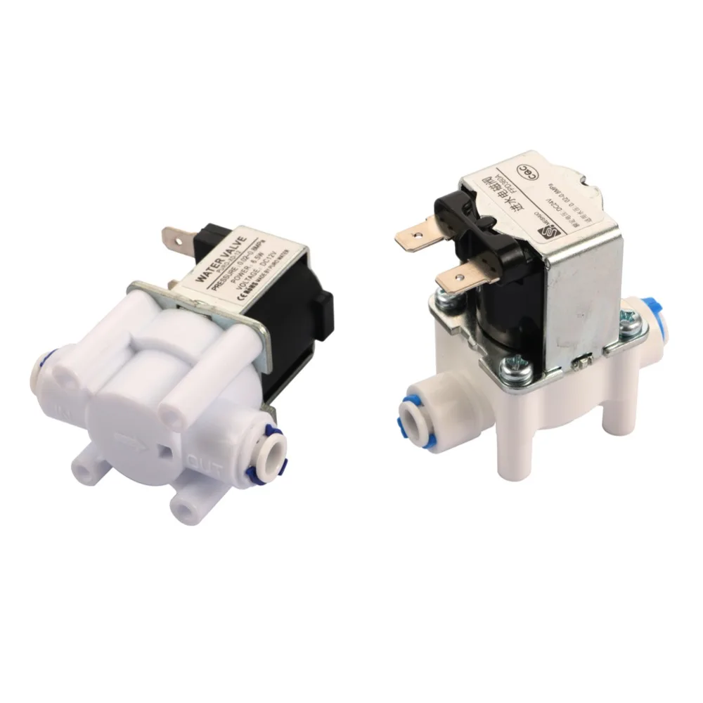 DC12V/24V Water Inlet Flow Switch Water Purifier Valve Normally Closed 1/4" Quick Access Water Electric Solenoid Valve Magnetic