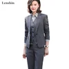 Lenshin 3 Pieces Business Suit Set for Office Lady Women High-quality Work Wear Women Pant Suits Formal Blazer Vest Trouser ► Photo 1/6