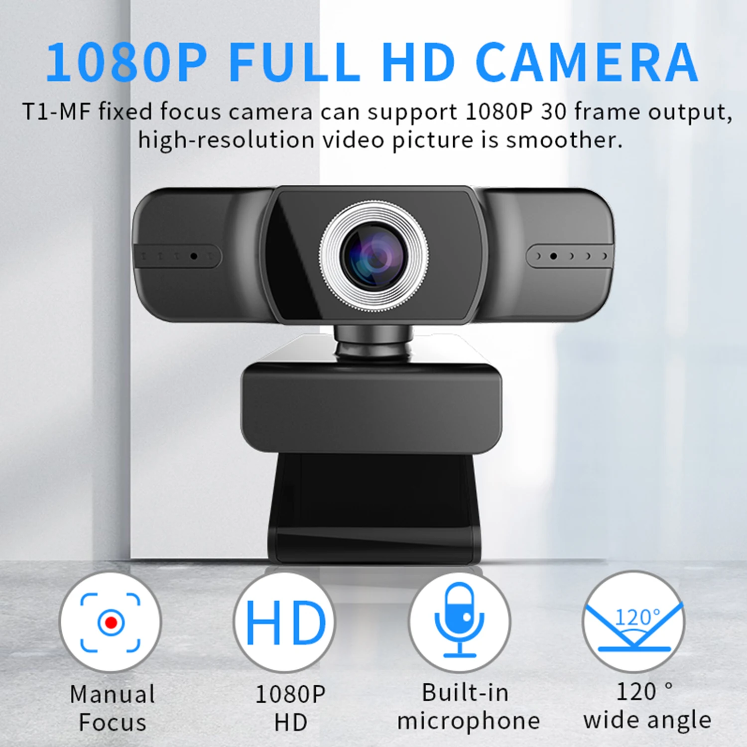 USB 1080P веб камера с двойным микрофоном 120 градусов|Веб-камеры| |