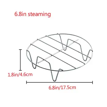 

6pcs/set 7 Inch Pizza Pan Air Fryer Accessories Baking Grill Rack Cake Barrel