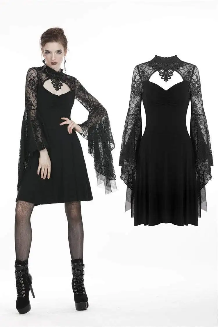 Darkinlove женские готические платья с рукавом-бабочкой и воротником-стойкой DW280