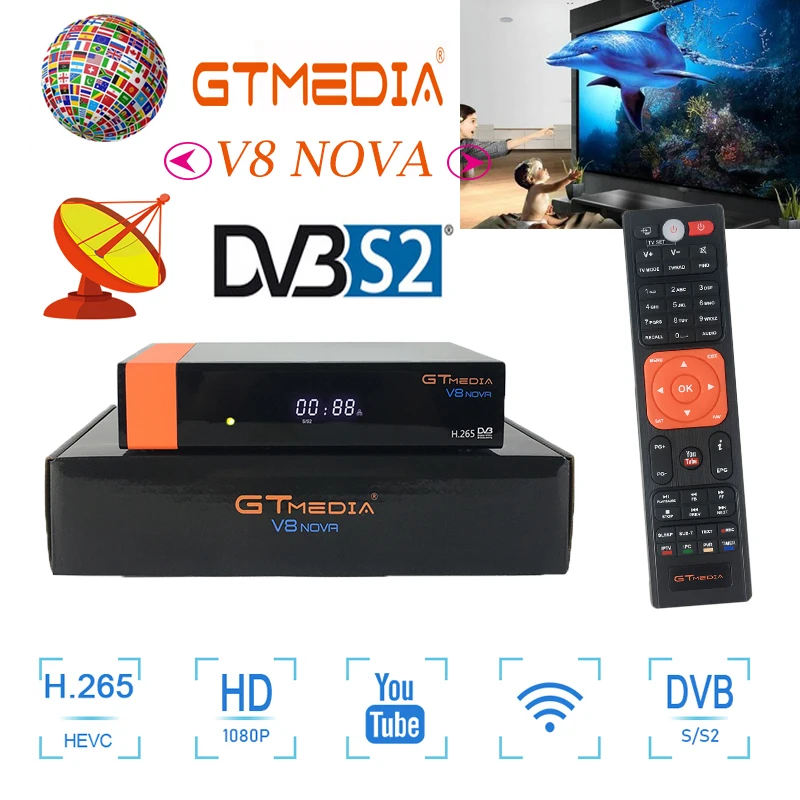 

Gtmedia V8 Nova HD Satellite Decoder Support Network Youtube Built-in WIFI DVB-S2 Smart Satellite Receiver Spain Europe cccam