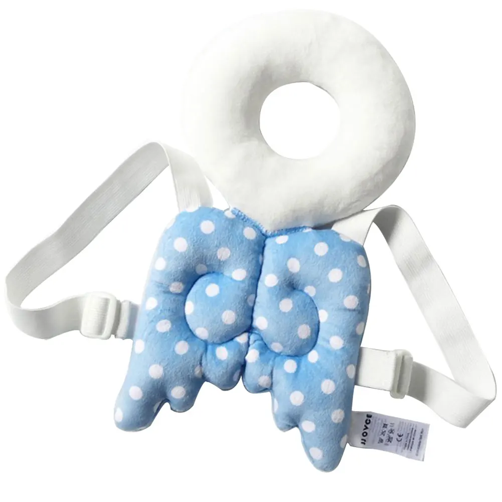 Blue Подголовник для малышей, мягкий коврик для защиты головы с плечевым ремнем, детская подушка, подушка, защита от падения, мультяшная безопасная Милая Подушка для кормления - Цвет: Blue