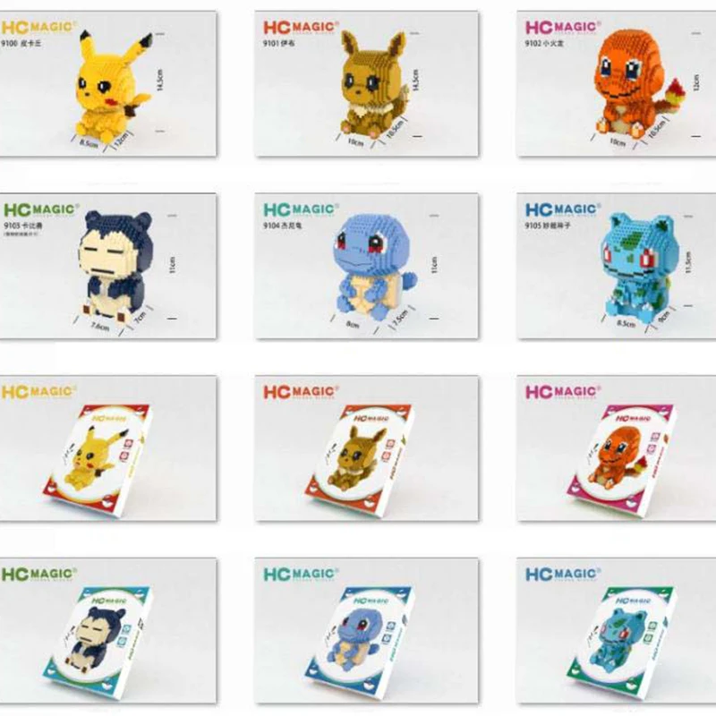 Beste Mini bouwstenen Speelgoed Anime Cartoon Educatief Geschenken HC Magic Diamond Micro Bricks Charmander eeve Bulbasaur Mewtwo speelgoed