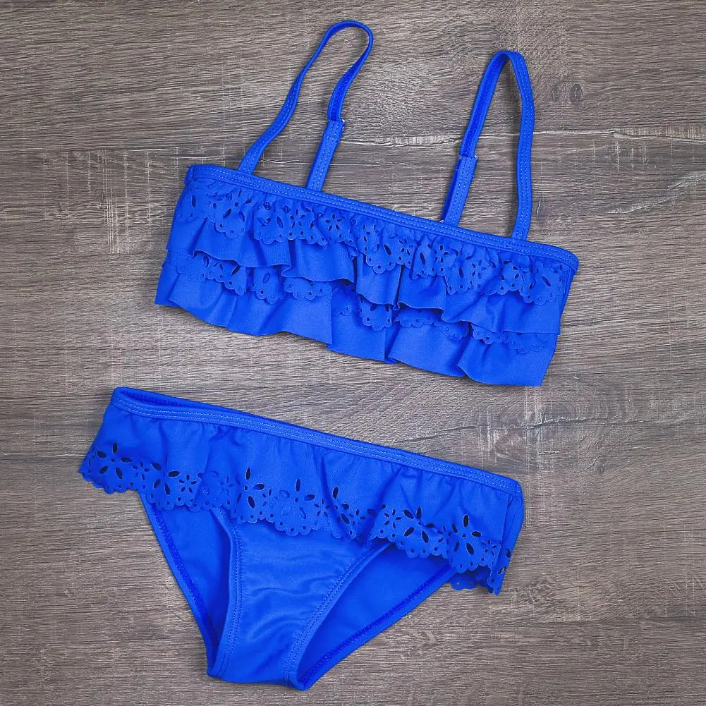 9031-Blue Г., купальный костюм для девочек, Танкини с кисточками модный купальный костюм из двух предметов для девочек от 2 до 16 лет, летняя пляжная одежда детский купальный костюм, H1 - Цвет: 9031-Blue