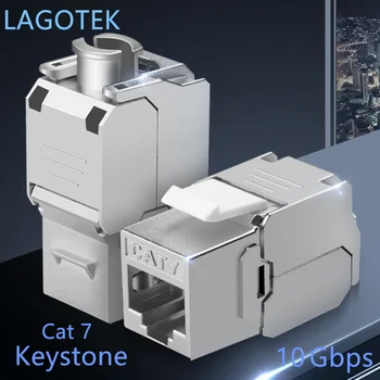 

Toolless RJ45 Keystone Cat7 Cat6A Shielded FTP Zinc Alloy Module 10GB Network Keystone Jack Connector Adapter cat7 rj45