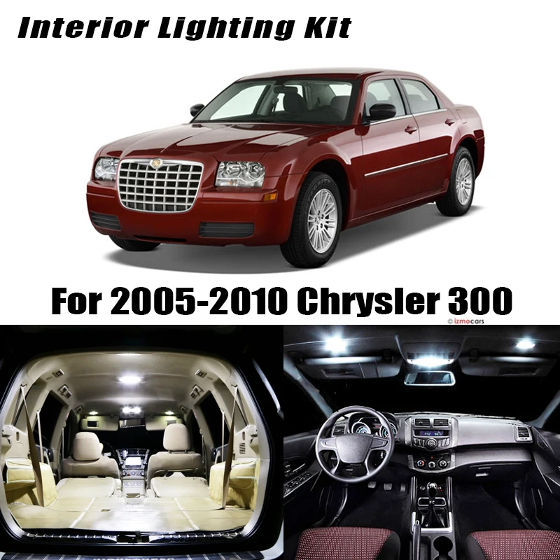 Комплект белых светодиодных ламп для салона 2005 2010 Chrysler 300 300C 11 шт.|Сигнальная