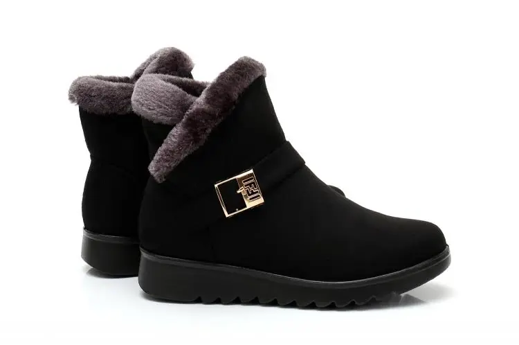 Зимняя обувь на платформе; женские кроссовки; коллекция года; теплые плюшевые однотонные зимние ботинки из флока; женская обувь; обувь на молнии; женские зимние ботильоны