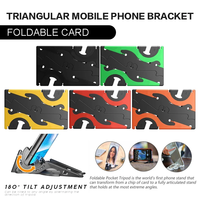 

Foldable Card Type Pocket Tripod Desktop Mobile Phone Holder Stand Bracket Card Type Phone Holder For Xiaomi Redmi Note 7 8 pro