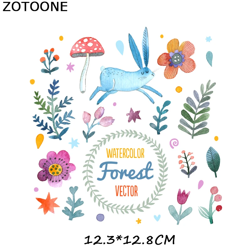 ZOTOONE цветок нашивки кролик утюжок на патч для одежды пасхальное письмо стикер