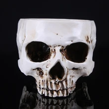 Череп, вырезанный вручную цветочный горшок человеческий череп кость чаша домашний сад декор Хэллоуин украшение цветочный горшок 12,5*10*16,5 см Прямая поставка
