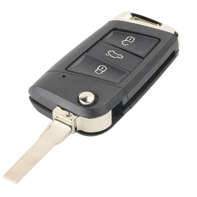 KEYECU 5 шт. откидной Складной Дистанционный чехол для автомобильного ключа для Volkswagen Golf VII GTI MK7, для Skoda Octavia-, Fob 3 кнопки