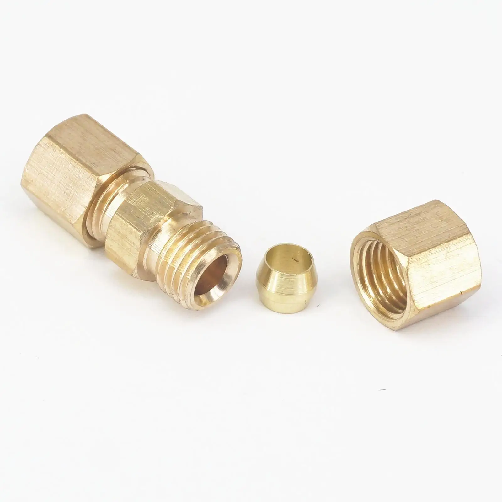 Brass Straight Reducer Compression Fittings Connectors Fit 3/16" Tube OD Brake Lines Union Adapters 229 PSI pipe fitting water pipe fitting hose pipe fitting