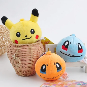 

8cm Kawaii NEW Yellow Duck Models Stuffed Animals Key chain pokemons Plush Toys Dolls