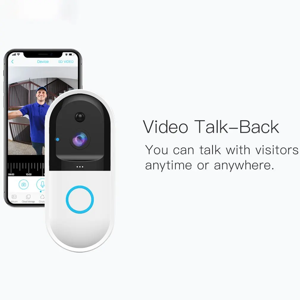 Doorbell Intelligent Video Doorbell Wifi Remote Video Surveillance Two-Way Intercom Night Vision Long Standby Wifi720P B50