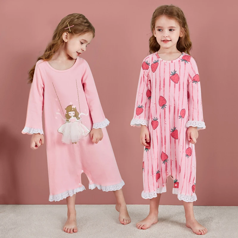 Cotton Nightgown Sleepwear Cotton Sleeping Dress Child Girl