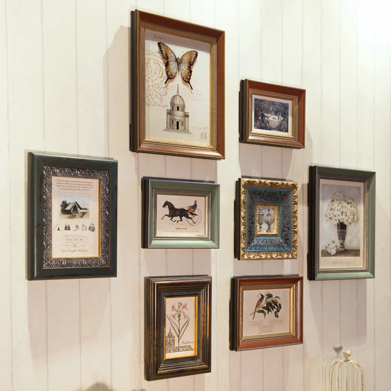 

8 pcs/set Europe Style Photo Frames Photos,Vintage Picture Frames,Photo Frame Set,Wood Frame Home Decor Porta Retrato Moldura