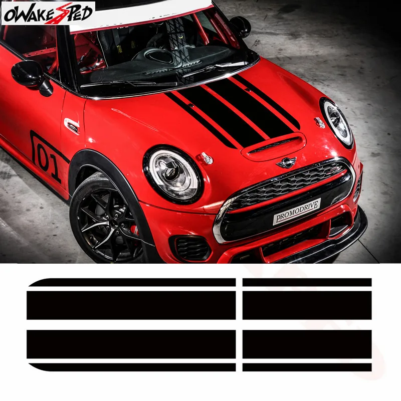 Auto Aufkleber Sport Streifen Styling Auto Haube Stamm Motor Abdeckung  Bonnet Decor Aufkleber für BMW MINI John Cooper Works F56 JCW - AliExpress