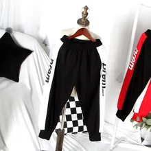 Г., новые летние стильные тонкие спортивные штаны на гусеничном ходу для больших детей противомоскитные штаны Летние тонкие штаны контрастного цвета для студентов, 140-180