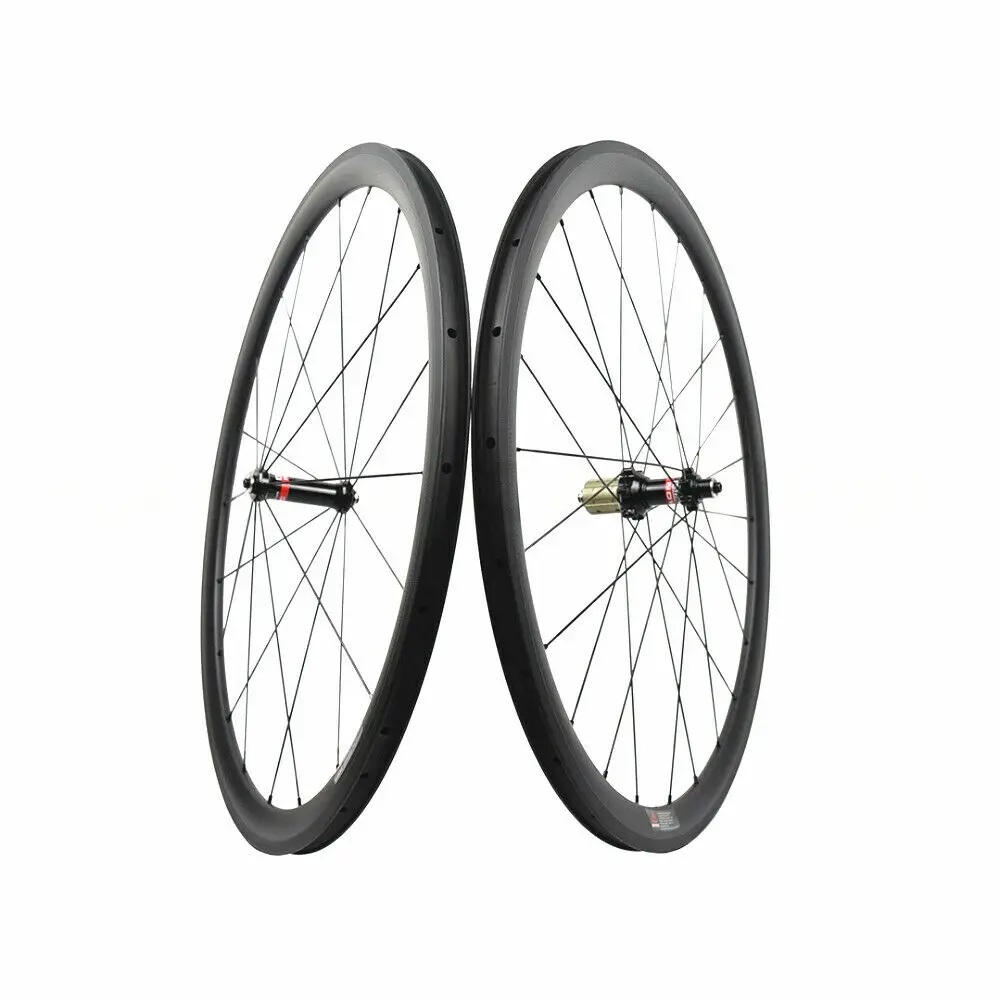 Stock Clearance 3K glossy Road Carbon Wheels 700c Bicycle Wheelset tubular Novatec AS511 FS522 Hub aero Spoke road bike wheelset