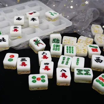 

1PC Mahjong Craft DIY Transparent UV Resin Epoxy Silicone Resin Molds For DIY Making Accessories Chocolate Moulds Soap Mold
