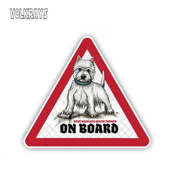 

Volkrays Westie Dog Car Stickers Dog on Board Decals Waterproof Sunscreen Decal Warning Sign Humorous Stickers Vinyl,12cm*10cm