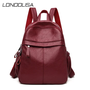

New Women Designer Backpacks High Quality Leather Female Vintage Backpacks for Girls School Bag Travel Bagpack Ladies Sac A Dos