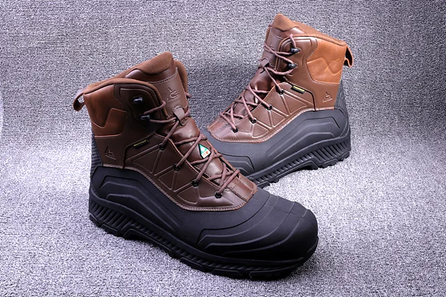 

Winter Oil-proof waterproof hiking boots men cowhide leather 200g 3M thinsulate thermal Steel Toe trekking hunting working boots