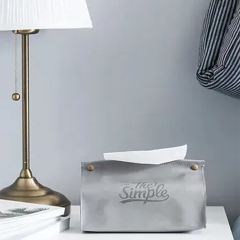 

Tissue Case Holder Paper Box Luxury Foldable PU Leather Napkin Holders Home Car Hotel Storage Boxes